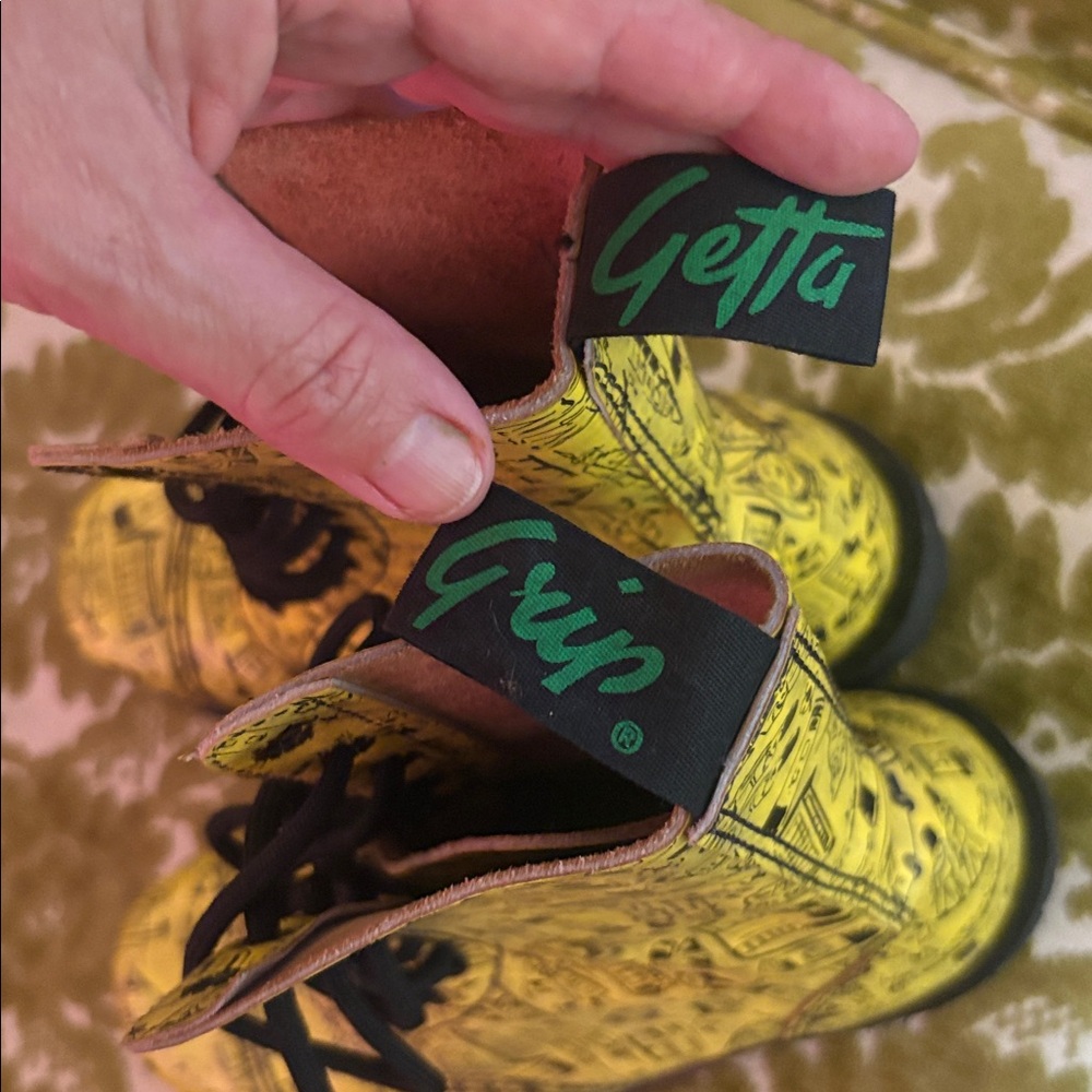 Vintage Getta Grip yellow London boots size 7 - Picture 5 of 8